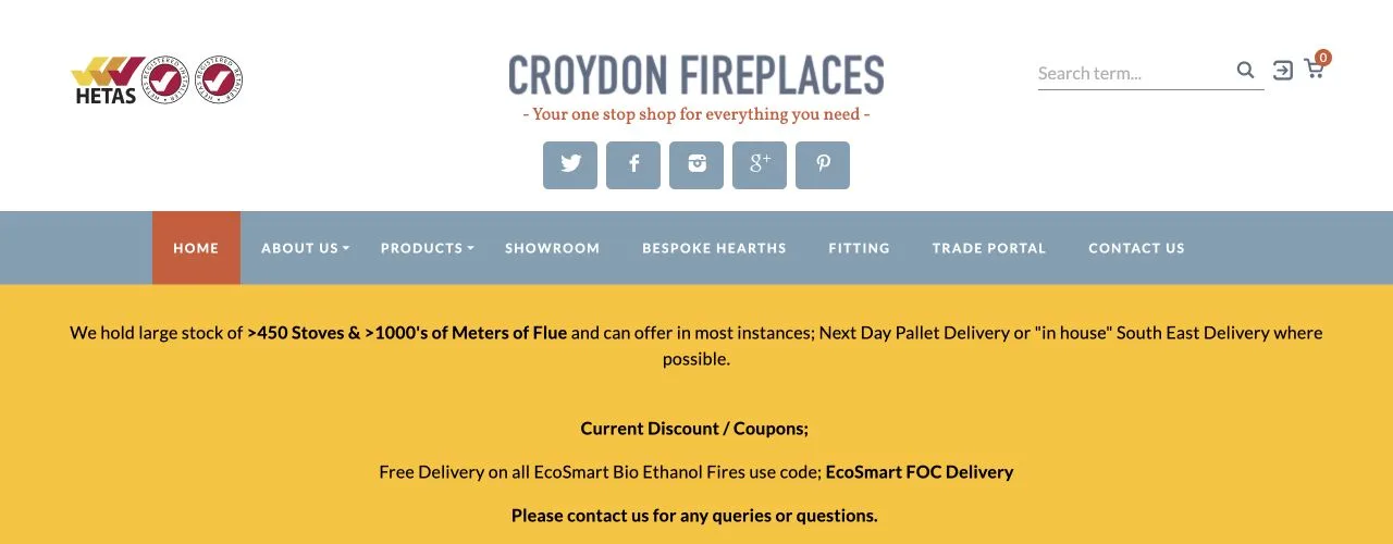 Croydon Fireplaces website