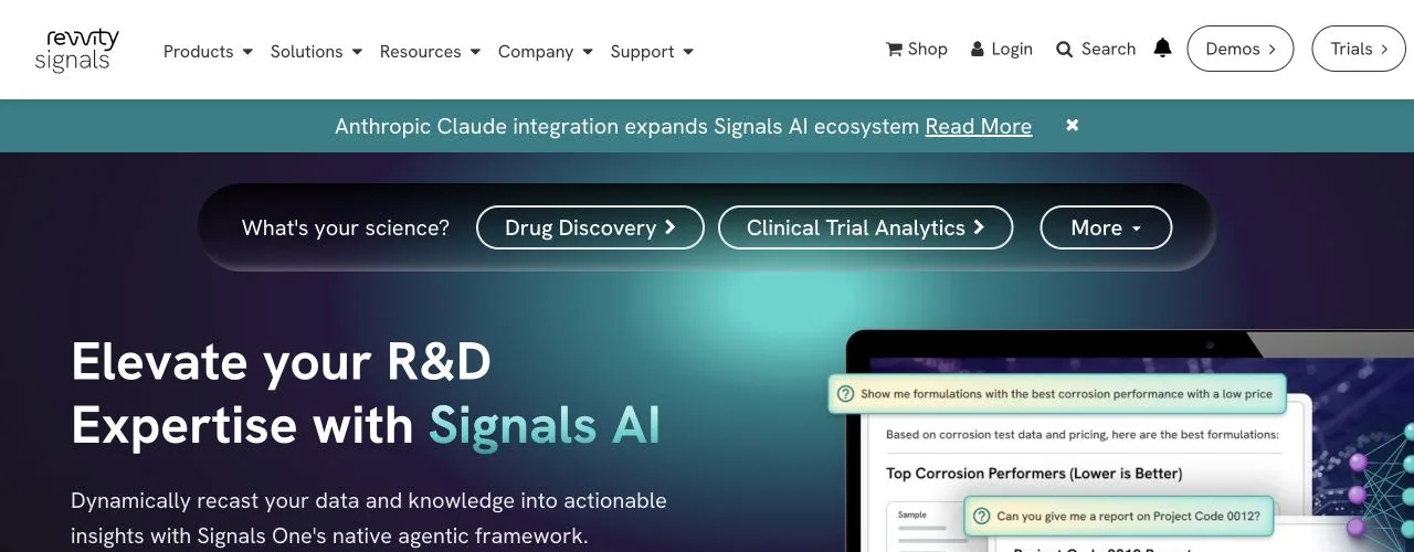 Revvity Signals website homepage